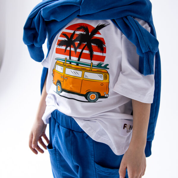 Biały t-shirt z nadrukiem - Fun Kids