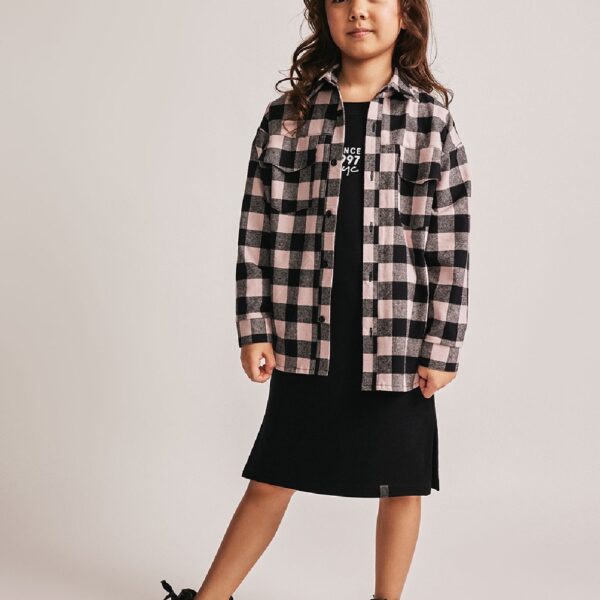 Różowa koszula w kratę Unisex - All for kids
